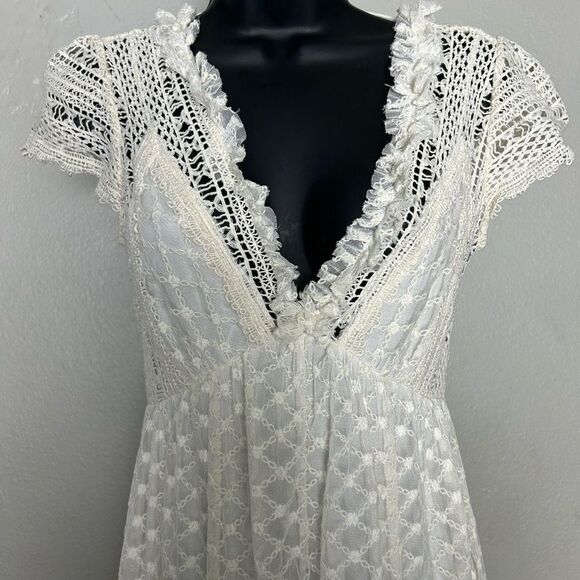 free people lace jumpsuit cream color Size x small - Picture 9 of 11